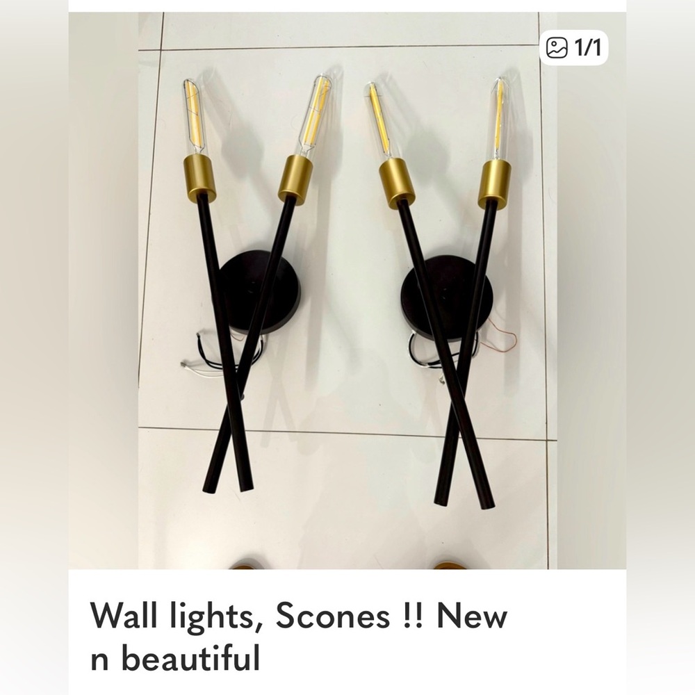 Modern Black and Gold Wall Sconces